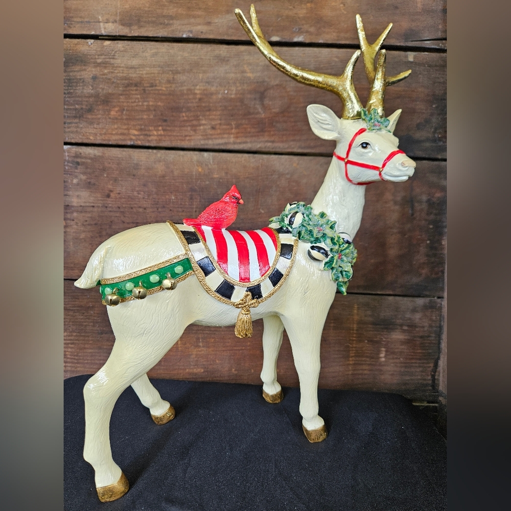 Mackenzie Childs White Jolly Deer Standing - Picture 11 of 11